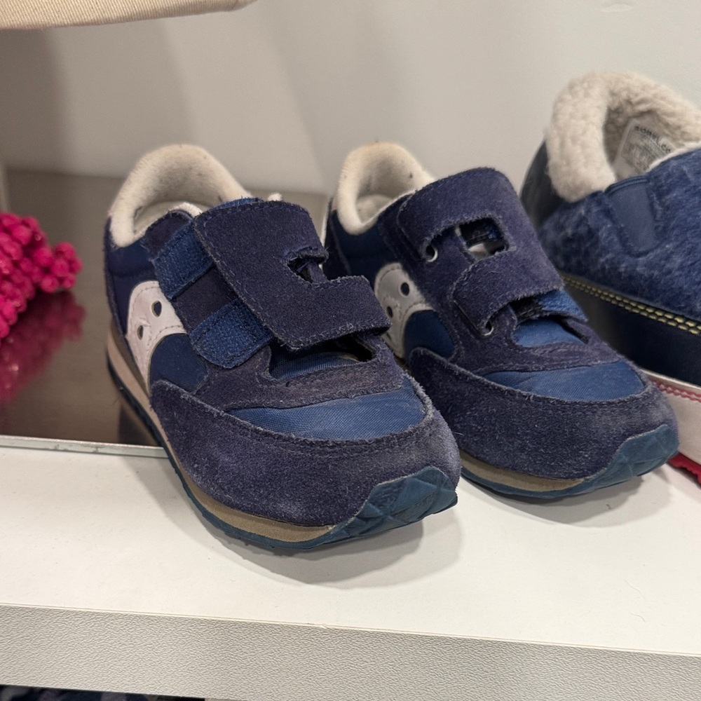 Saucony Kids Navy and White Velcro Sneakers